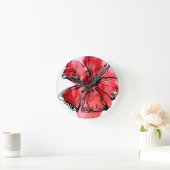 Abstracte geverfde florale achtergrond 4 ronde klok (Huis)