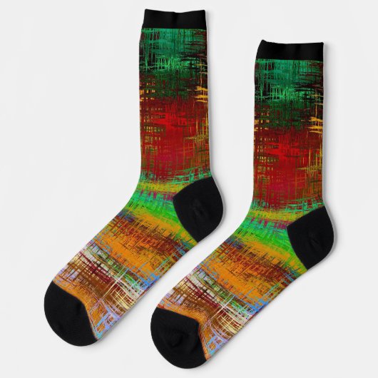 Abstracte geverfde Multicolor strepes Sokken (Links)