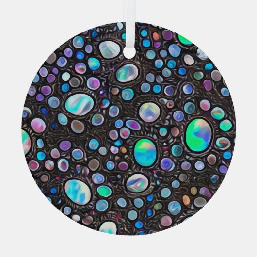 Abstracte geverfde optische stenen glas ornament (Achterkant)