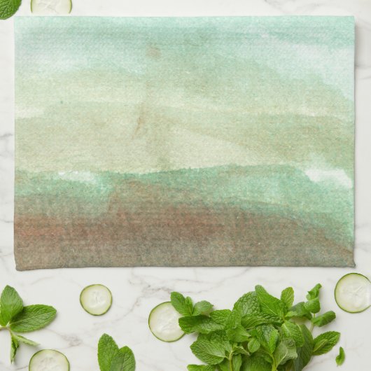 abstracte geverfde waterkleur theedoek (Gevouwen)