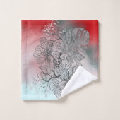 Abstracte gevlekte bloemen bladeren florale gradië bad handdoek (Wasdoekje)