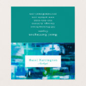 Abstracte gevouwen Visitekaartje  Blues (Buitenkant ongevouwen)