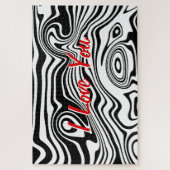 Abstracte geWarpte Lijnen - Ik hou van je - voeg J Legpuzzel (Verticaal)