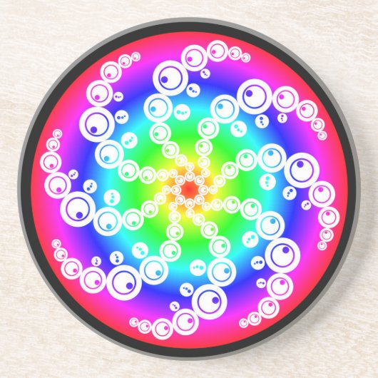 Abstracte gewas cirkel zandsteen onderzetter (Voorkant)