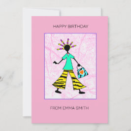 Abstracte Geweldige en stijlvolle Afrikaanse Lady  Kaart