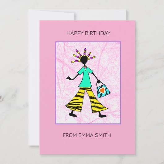 Abstracte Geweldige en stijlvolle Afrikaanse Lady  Kaart (Voorkant)