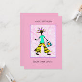 Abstracte Geweldige en stijlvolle Afrikaanse Lady  Kaart (Voorkant / Achterkant in situ)