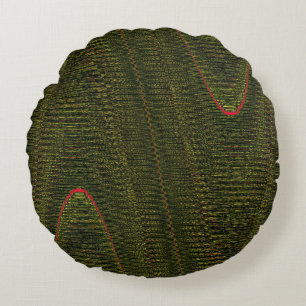 Abstracte geweven draden, Drk Green Round Pillow Rond Kussen