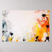 Abstracte geweven madeliefje bloemen schilderen poster (Voorkant)