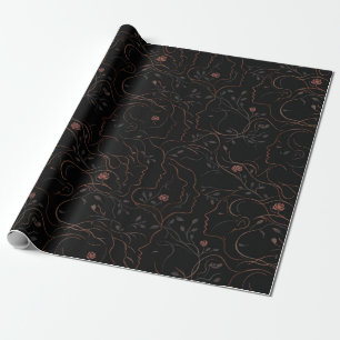 Abstracte Gezichten Botanisch Inpakpapier