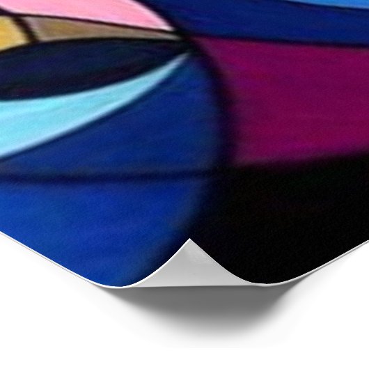 Abstracte gezichten en instrumenten poster (Hoek)