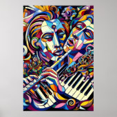Abstracte gezichten en instrumenten poster (Voorkant)