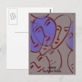 Abstracte Gezichten, Fig Street Studio Briefkaart (Voorkant / Achterkant)