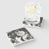 Abstracte gezichten Incidental Art Stenen Onderzetter (Zijkant)