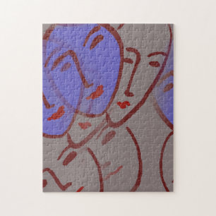 Abstracte gezichten legpuzzel