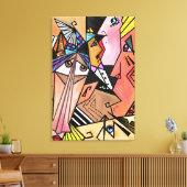 Abstracte Gezichten - Stemmingen - Cubisme Portret Canvas Afdruk (Insitu (Woonkamer))