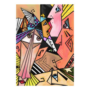 Abstracte Gezichten - Stemmingen - Cubisme Portret Foto Afdruk