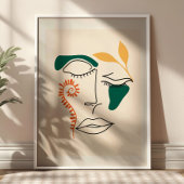Abstracte Gezichtillustratie BOHO Chic Minimalisti Poster