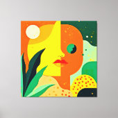 Abstracte Gezichtskleur Block Art Canvas Afdruk (Voorkant)