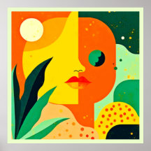 Abstracte Gezichtskleur Block Art