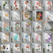 Abstracte gezichtskunst geperste groene bloemen canvas afdruk