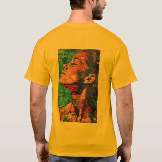 Abstracte gezichtskunst Mannen T-shirt (Achterkant)