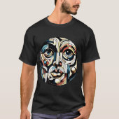abstracte gezichtskunst met kubisme t-shirt (Voorkant)