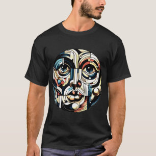 abstracte gezichtskunst met kubisme t-shirt