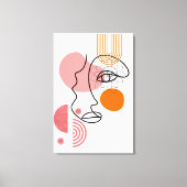 Abstracte gezichtskunst met oranje wangen onzichtb canvas afdruk (Voorkant)