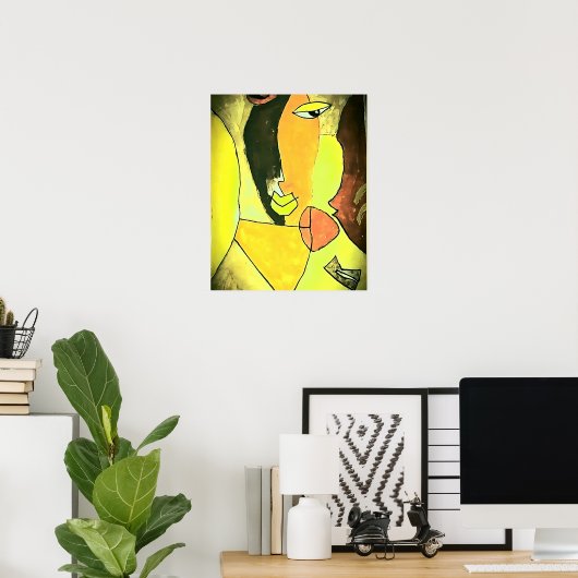 Abstracte gezichtskunst - Toned Poster (Thuiskantoor)