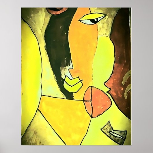 Abstracte gezichtskunst - Toned Poster (Voorkant)