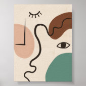 Abstracte gezichtslijn poster (Voorkant)