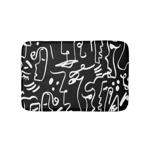 Abstracte gezichtsmaskers: geometrisch patroon badmat (Voorkant)
