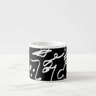 Abstracte gezichtsmaskers: geometrisch patroon espresso kop