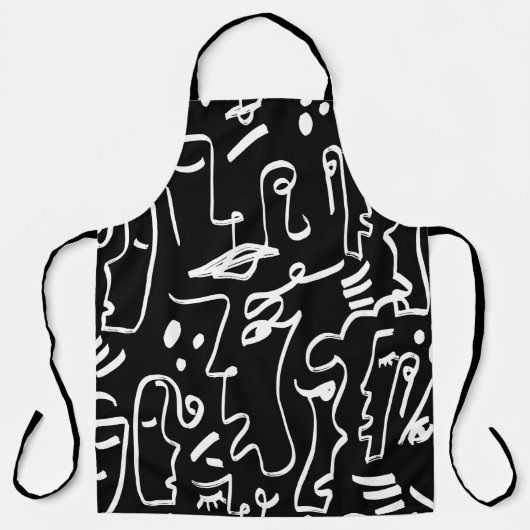 Abstracte gezichtsmaskers: geometrisch patroon schort (Voorkant)