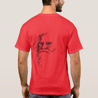 Abstracte gezichtsschets achterkant bedrukt T-shir T-shirt