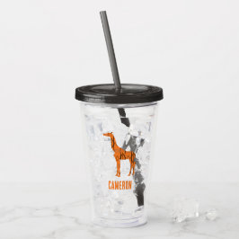 Abstracte giraf silhouet monogram acryl drinkbeker