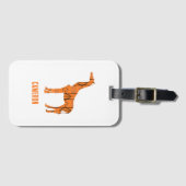 Abstracte giraf silhouet monogram bagagelabel (Voorkant (horizontaal))