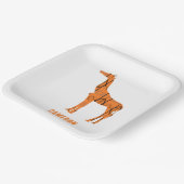 Abstracte giraf silhouet monogram papieren bordje (Gebogen)
