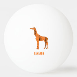 Abstracte giraf silhouet monogram pingpongbal