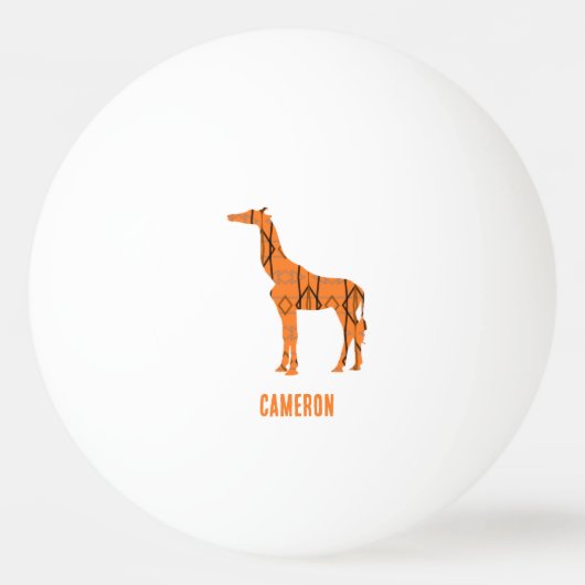 Abstracte giraf silhouet monogram pingpongbal (Voorkant)