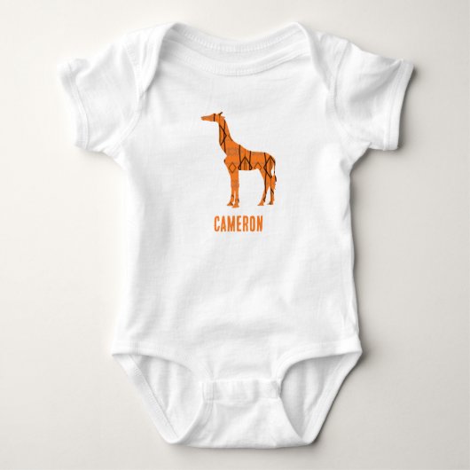Abstracte giraf silhouet monogram romper (Voorkant)