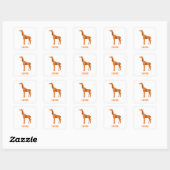 Abstracte giraf silhouet monogram vierkante sticker (Vel)