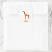 Abstracte giraf silhouet monogram vierkante sticker (Tas)