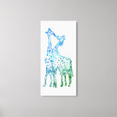 Abstracte Giraffes Tekening Kiss Canvas Print (Voorkant)