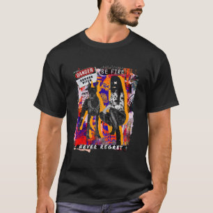 Abstracte Girl Doberman Cities Style Collageen Reb T-shirt