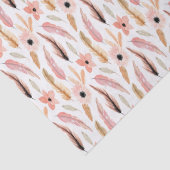 Abstracte Girly Pink Floral Pattern Waterverf Tissuepapier (Detail)