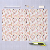 Abstracte Girly Pink Floral Pattern Waterverf Tissuepapier (Craft)