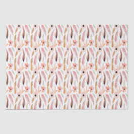 Abstracte Girly Pink Floral Pattern Waterverf Tissuepapier