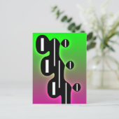 Abstracte gitaar briefkaart (Staand voorkant)